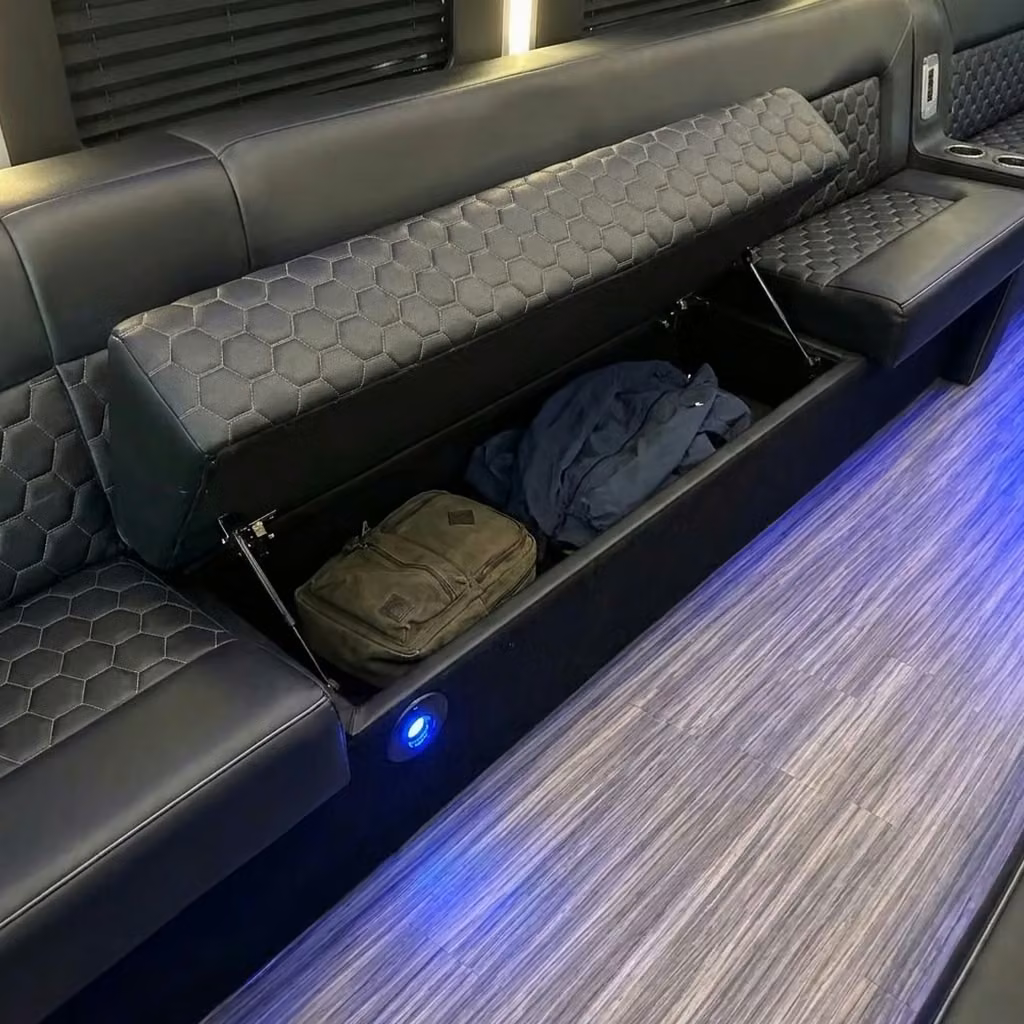 dunedin party bus under seat storage