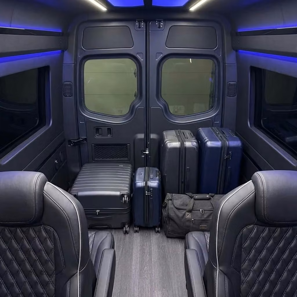 dunedin sprinter van rental with driver luggage area